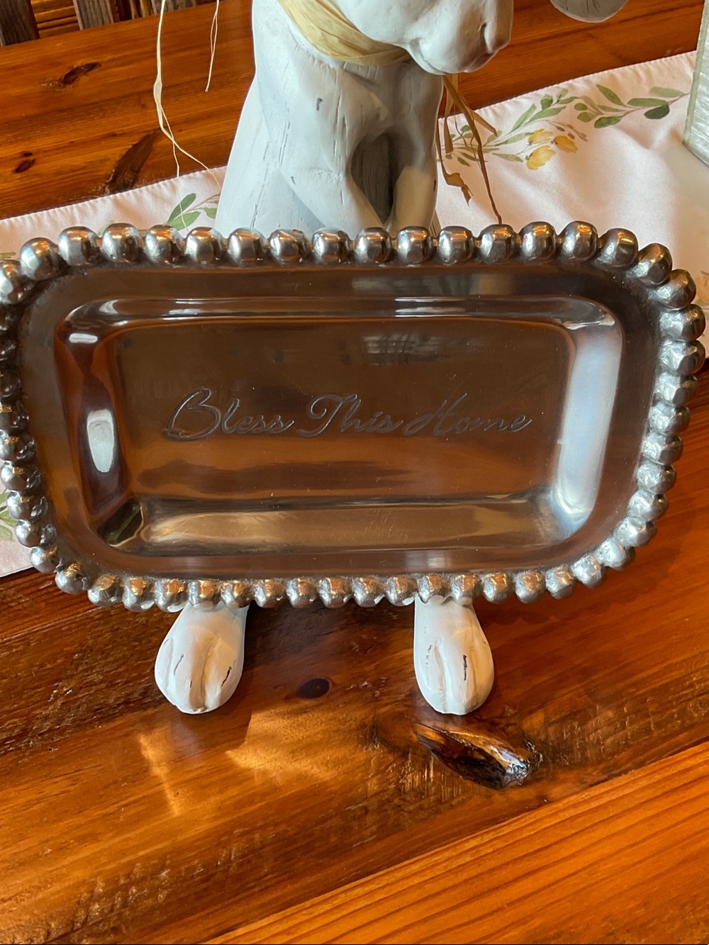 Biltmore Silver 'Bless This Home' Decorative Vanity Tray